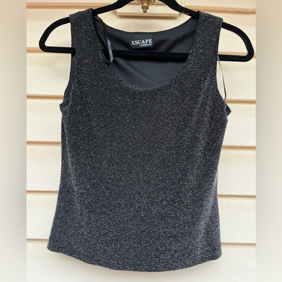 The XScape 2-piece set,black/metallic sparkles, round neck,long-sleeved jacket,S - Picture 3 of 16